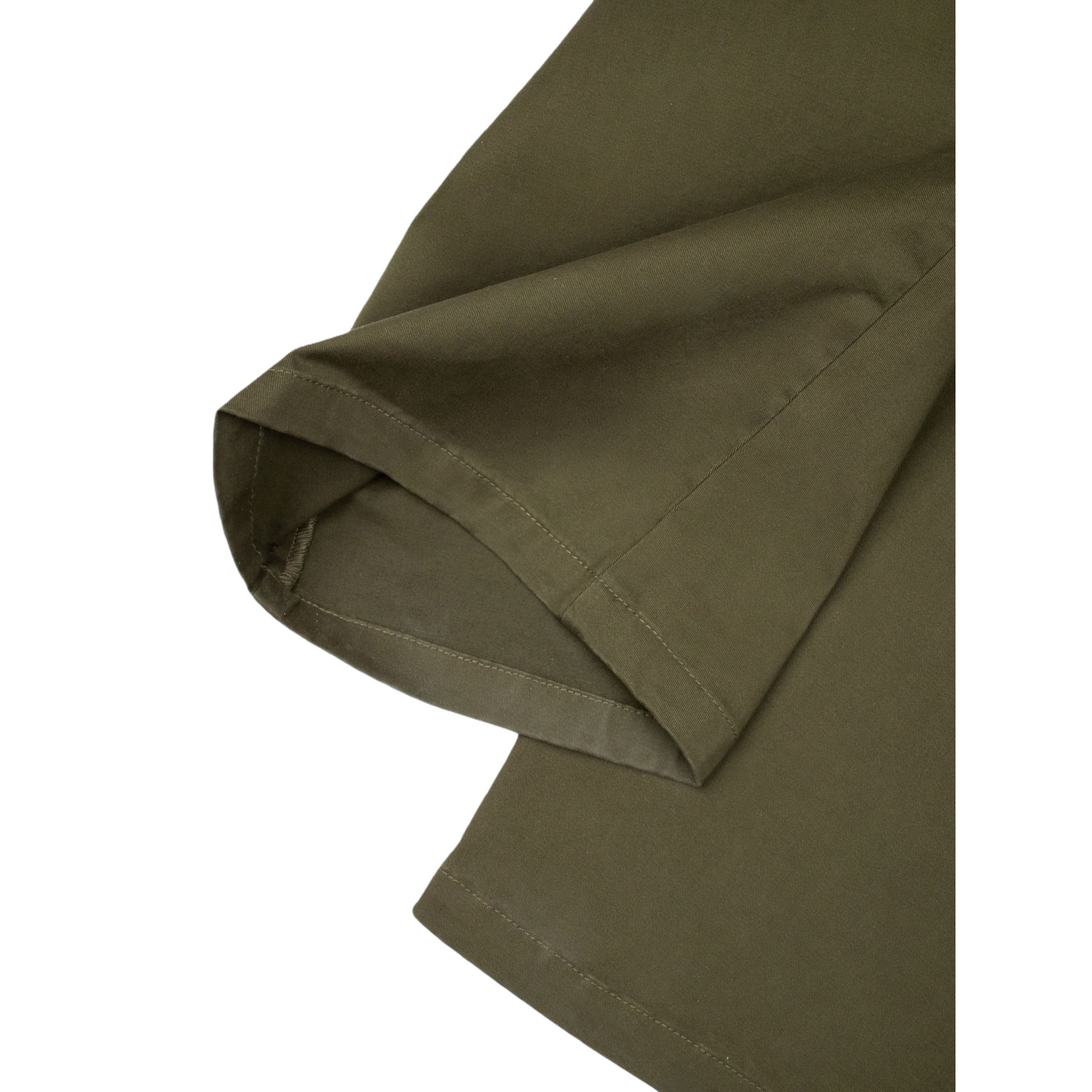 Close-up of the straight-leg hem and reinforced seams for long-lasting wear.