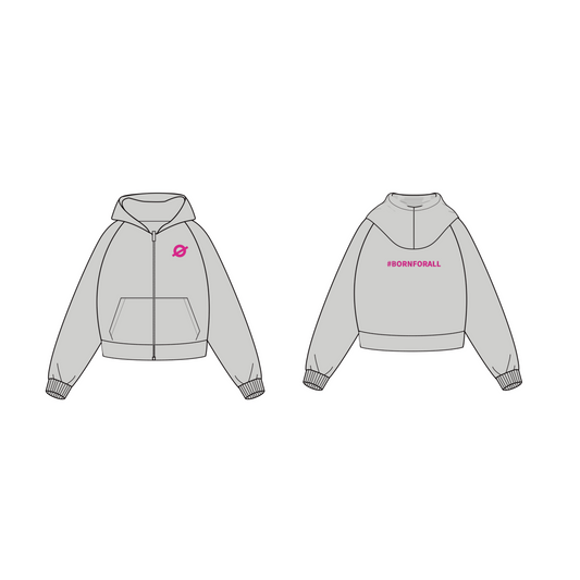 Cropped Fleece-Lined Zip-Up Hoodie for Girl | Warm Sweatshirt
