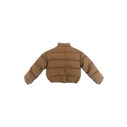 Back view of OGENDER unisex oversized down jacket, loose fit minimalist winter outerwear.