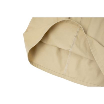 Close-up of the 100% cotton fabric interior and refined hem finishing for lasting quality.