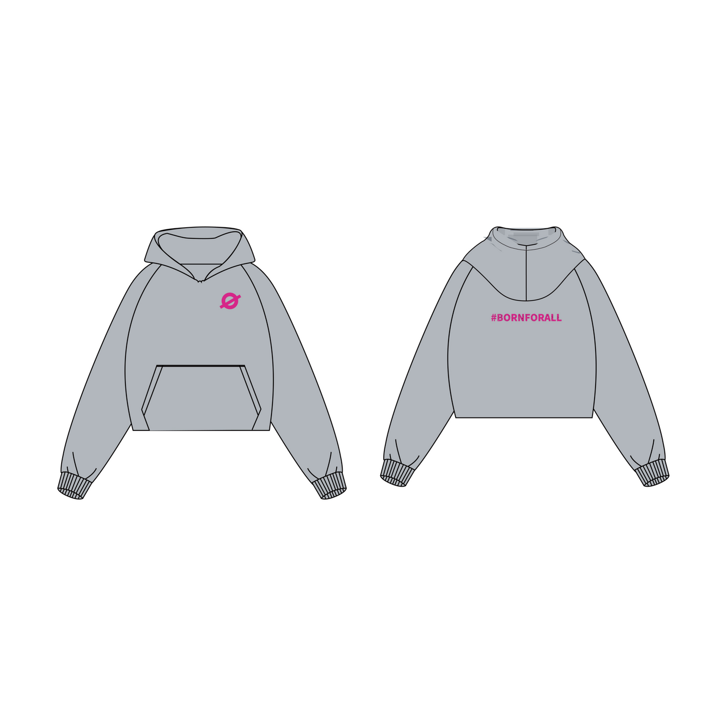 Cropped Fleece-Lined Hoodie for Girl | Pullover Sweatshirt
