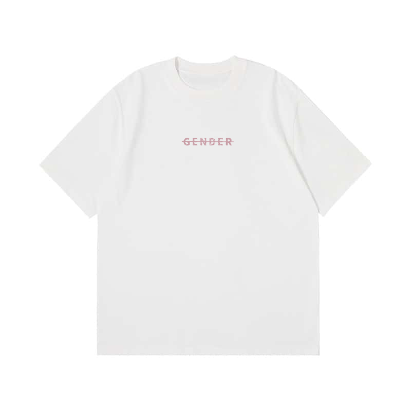 ØGENDER Basic Series 1 white oversized t-shirt, 100% cotton tee featuring the signature "Ø" logo on the back.