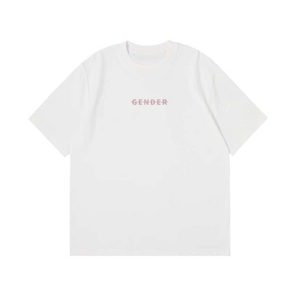 ØGENDER Basic Series 1 white oversized t-shirt, 100% cotton tee featuring the signature "Ø" logo on the back.