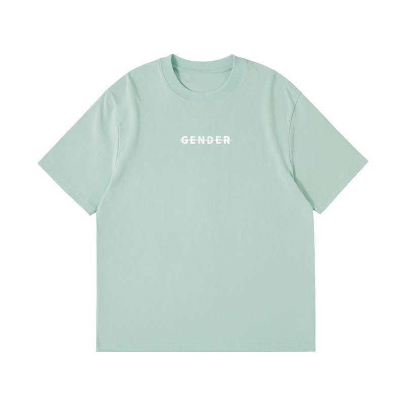 ØGENDER breeze green oversized unisex t-shirt, high-quality 100% cotton basic for a relaxed summer look.