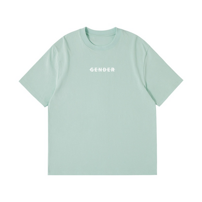 ØGENDER breeze green oversized unisex t-shirt, high-quality 100% cotton basic for a relaxed summer look.