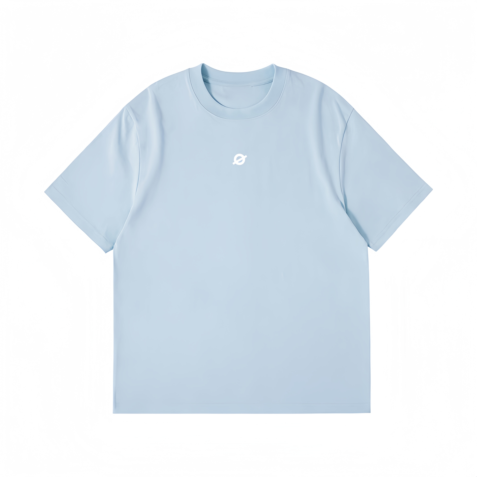 ØGENDER ice blue oversized unisex tee, 100% cotton t-shirt with "Ø" logo print on the chest.