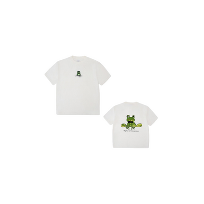 Unisex Kids Frog Graphic T-Shirt | Oversized Cotton Tee