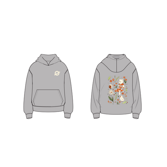 Unisex Oversized Fleece Hoodie with Print | Pullover Sweatshirt