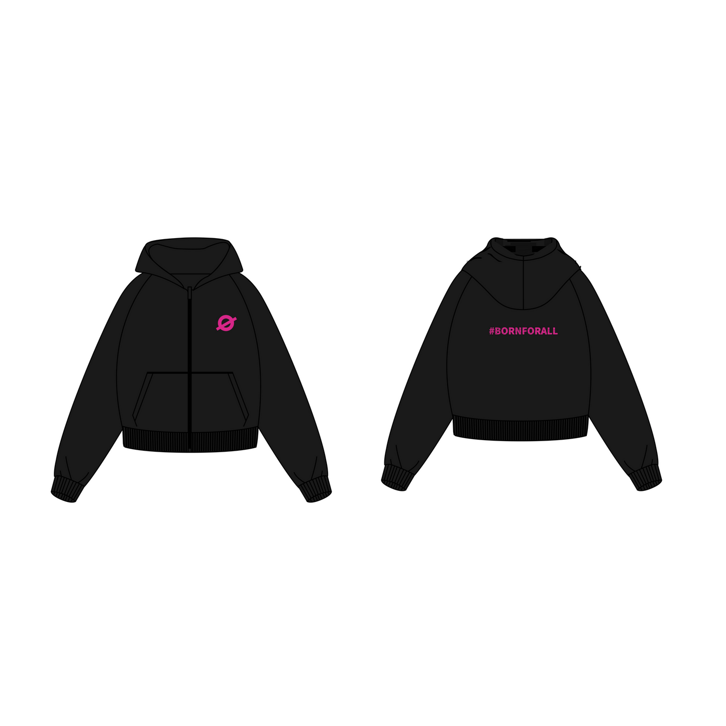 Cropped Fleece-Lined Zip-Up Hoodie for Girl | Warm Sweatshirt