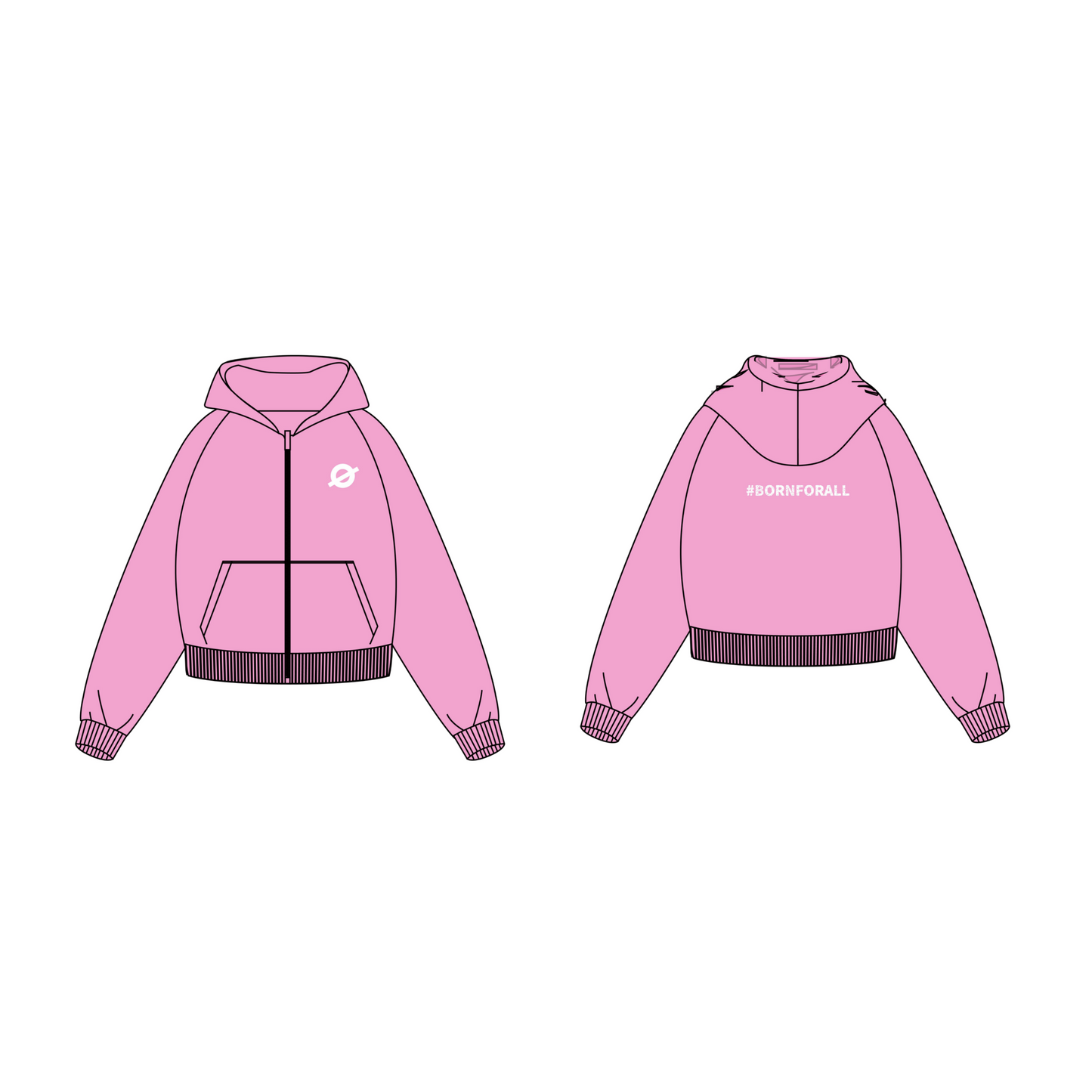 Cropped Fleece-Lined Zip-Up Hoodie for Girl | Warm Sweatshirt
