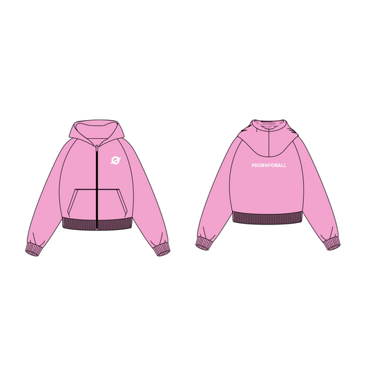 Cropped Fleece-Lined Zip-Up Hoodie for Girl | Warm Sweatshirt