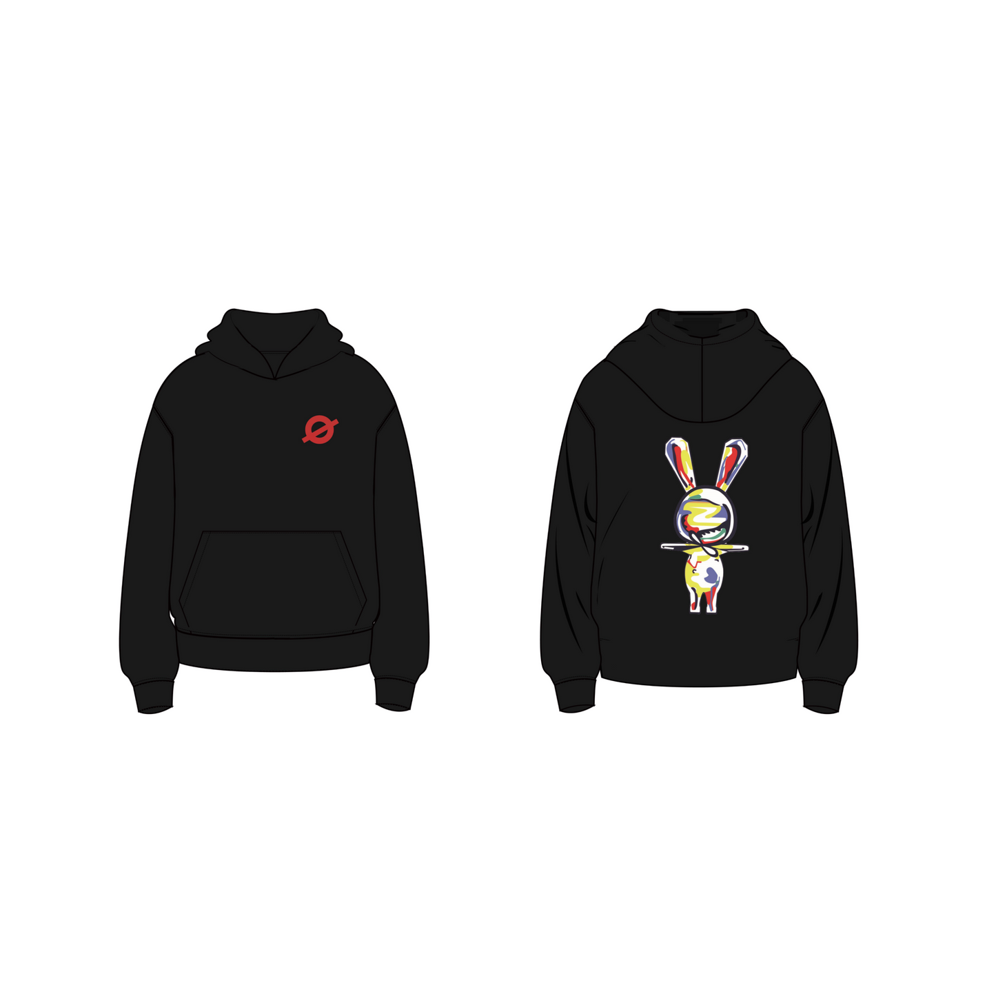 Unisex Oversized Fleece Hoodie with Print | Pullover Sweatshirt