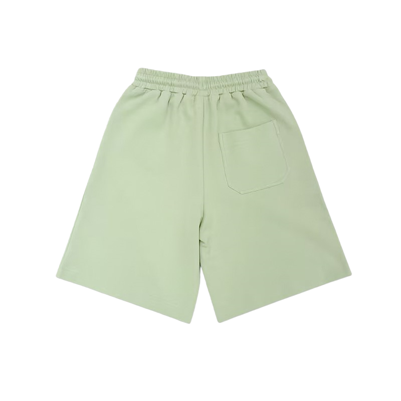 Back view of the 320g/m2 cotton sweat shorts, showcasing the relaxed fit and a functional single back pocket.