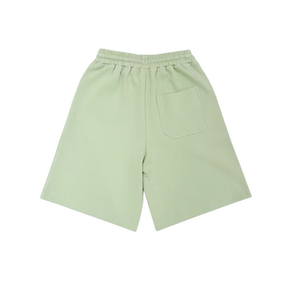 Back view of the 320g/m2 cotton sweat shorts, showcasing the relaxed fit and a functional single back pocket.