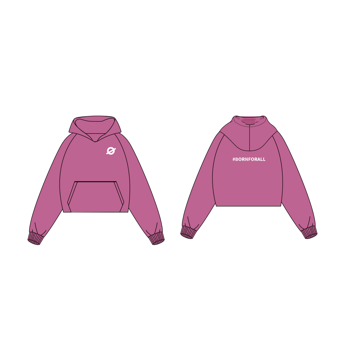 Cropped Fleece-Lined Hoodie for Girl | Pullover Sweatshirt