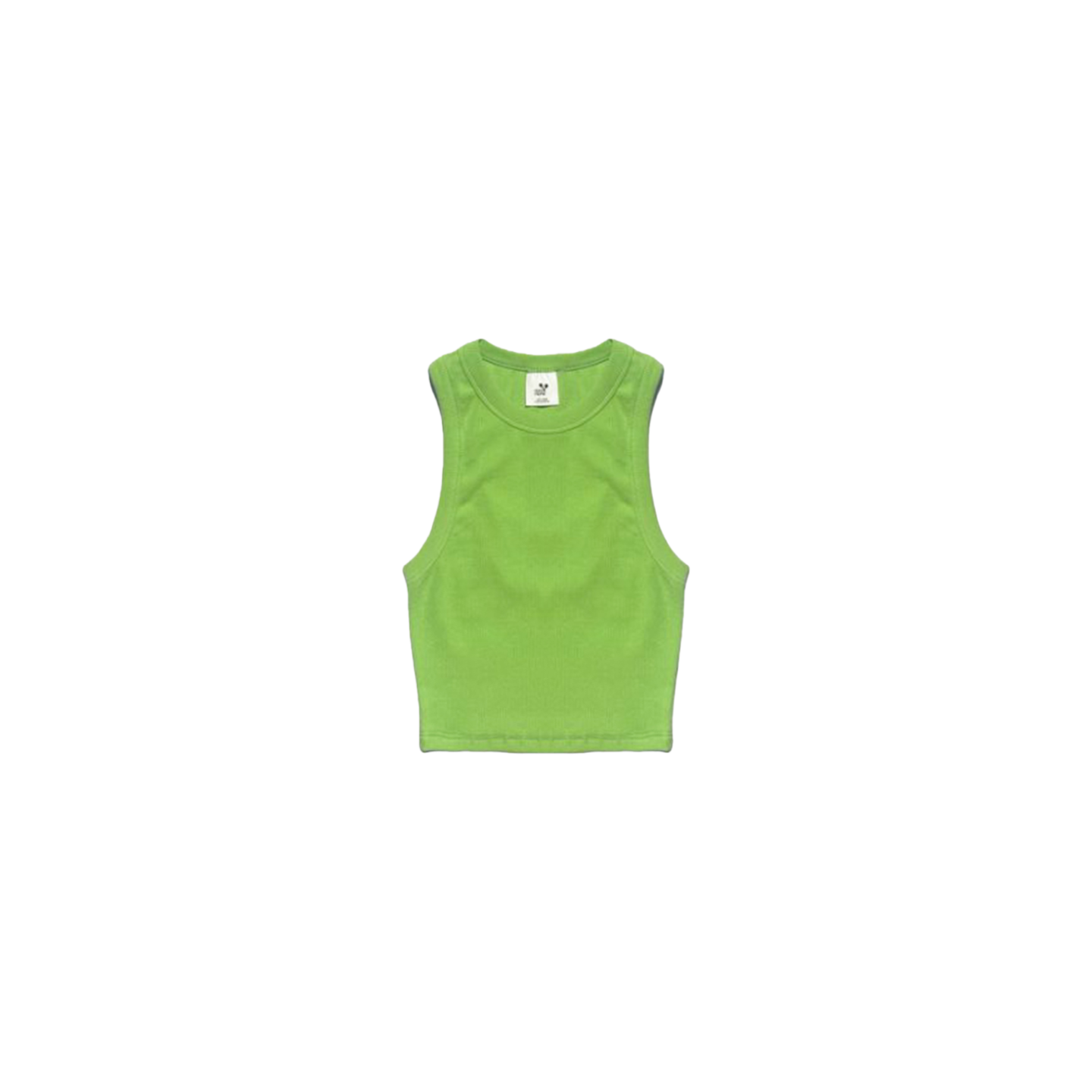 Ogender slim fit cropped tank top in bright green, 95% cotton blend, vibrant summer aesthetic.