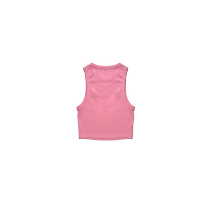 Back view of the slim fit cropped tank top, showcasing the smooth, contoured silhouette.