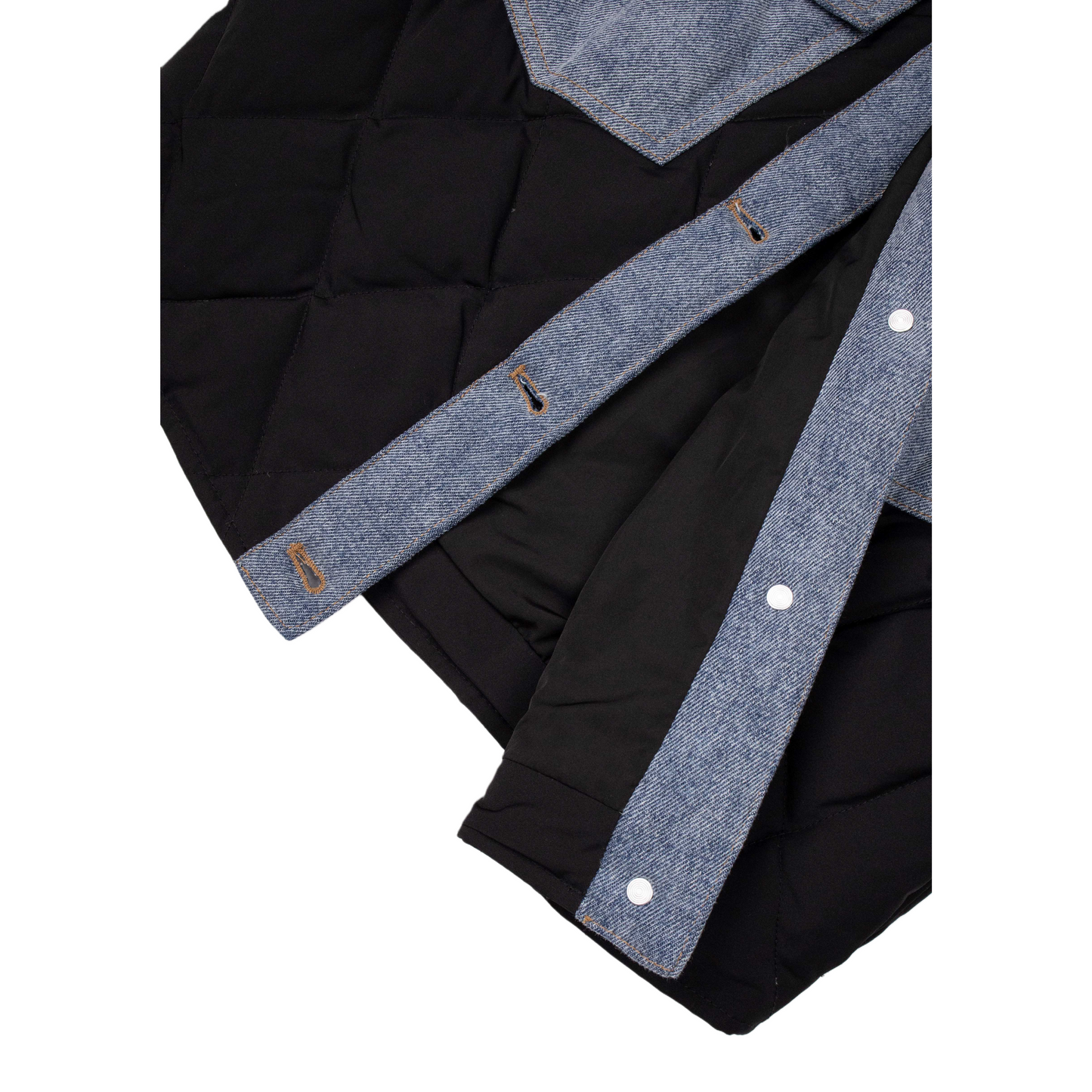 Diamond quilting detail of Ogender 90% white goose down jacket, lightweight and premium insulation.