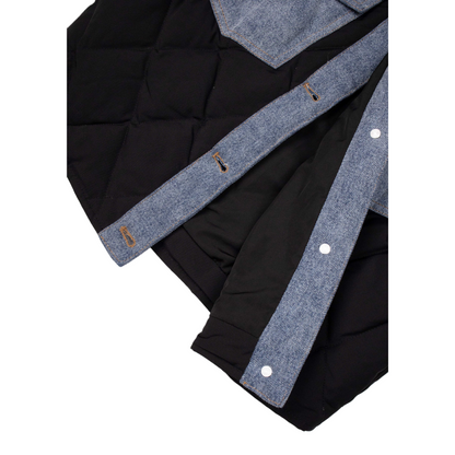 Diamond quilting detail of Ogender 90% white goose down jacket, lightweight and premium insulation.