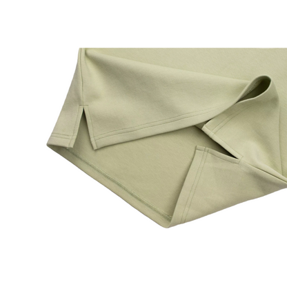 Interior view of the sweatshirt dress, highlighting the soft, breathable loopback texture of the high-quality 320g/m² Korean cotton.