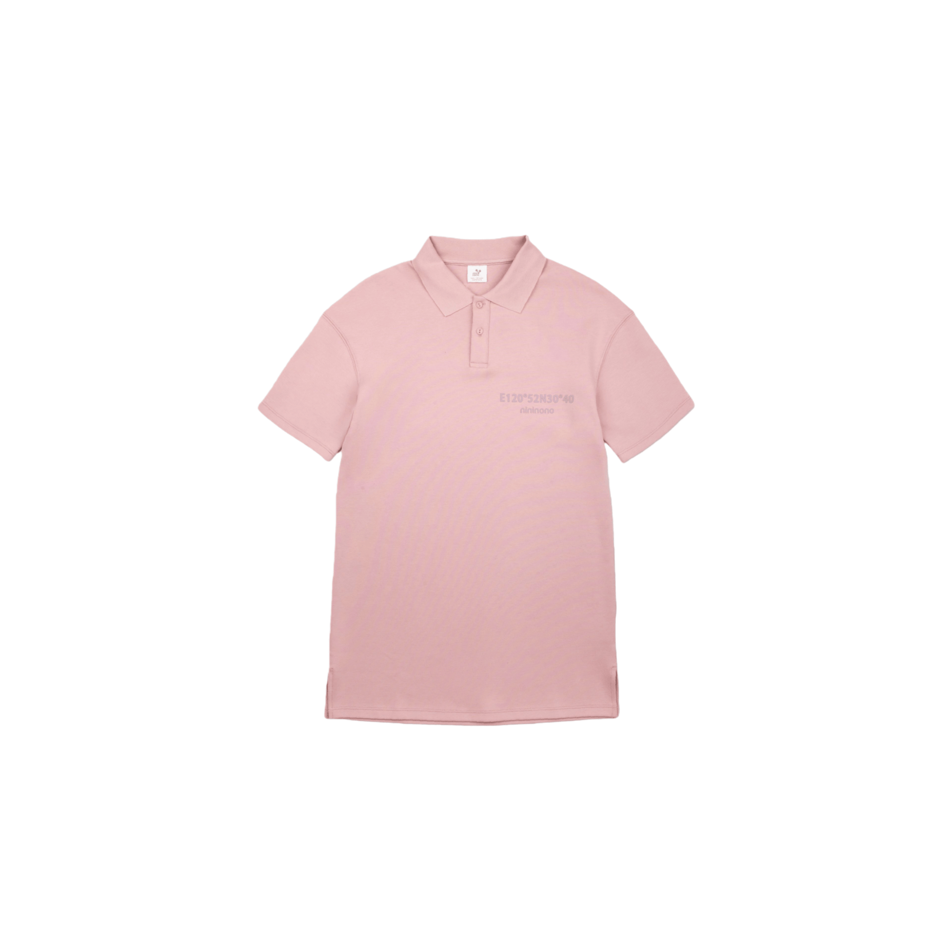 Front view of the pink preppy polo collar dress for kids featuring a classic button placket and A-line silhouette.