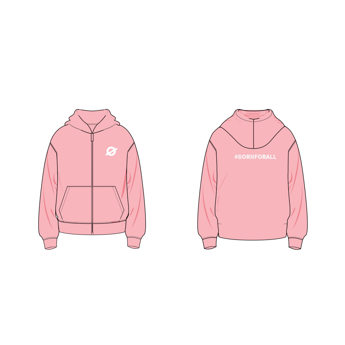 Unisex Oversized Fleece-Lined Zip-Up Hoodie | Warm Sweatshirt