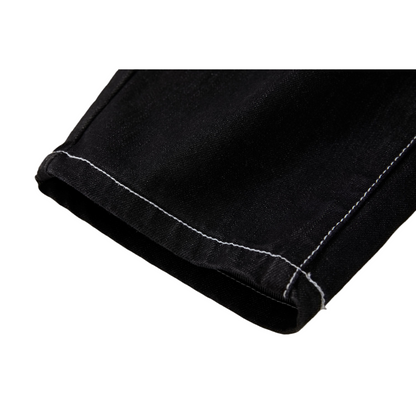 Detailed view of the tapered hemline and high-quality seam finish