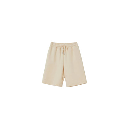 Front view of Ogender 230 GSM kids sweat shorts in Light Khaki.