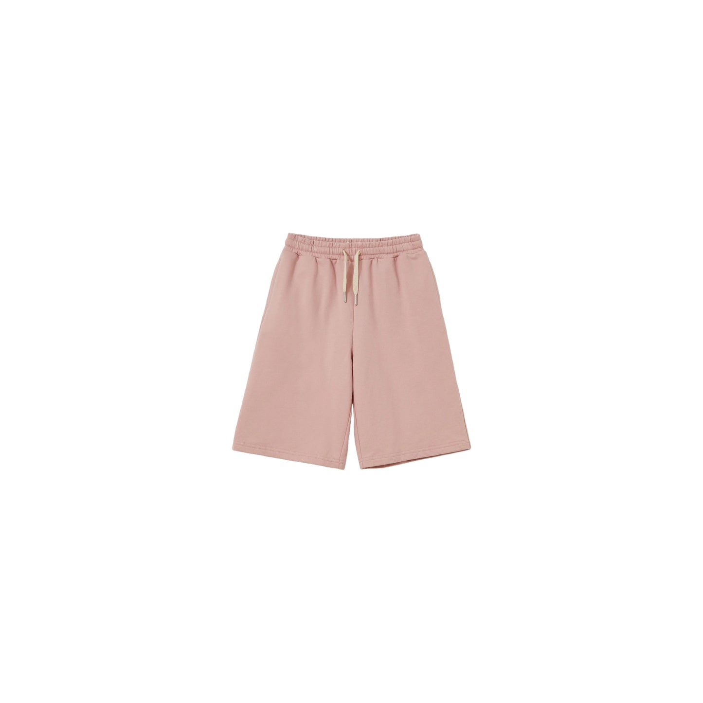Front view of Ogender 230 GSM kids sweat shorts in Pink.