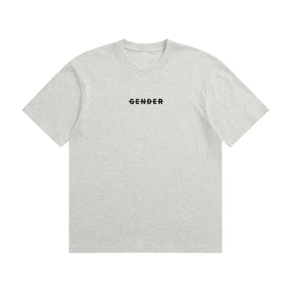 Front view of Ogender light gray 230 GSM Dadfit tee, high-density cotton texture with a blank back