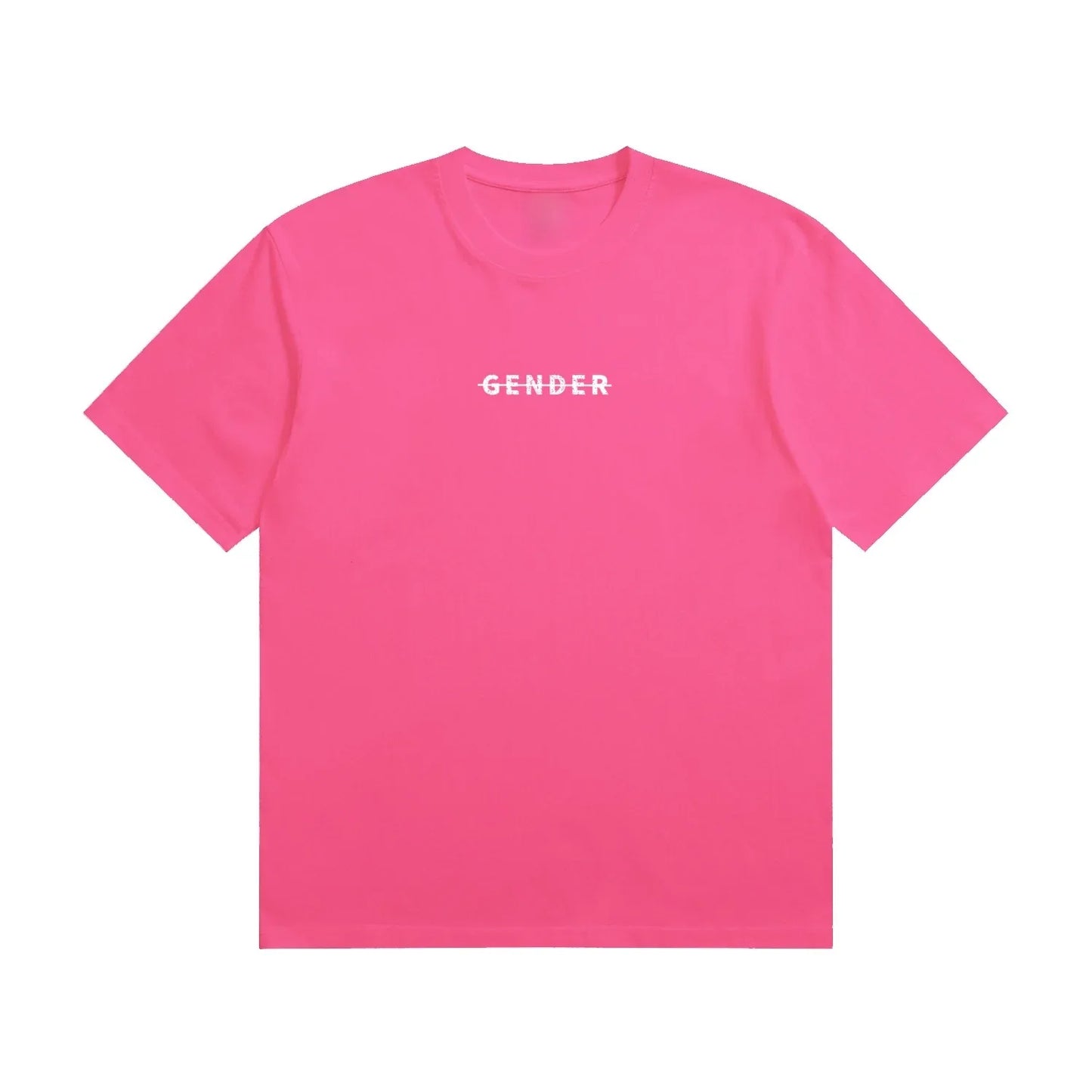 Front view of Ogender rose red 230 GSM heavyweight cotton tee, bold unisex style with no graphics on the back