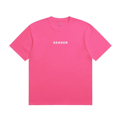 Front view of Ogender rose red 230 GSM heavyweight cotton tee, bold unisex style with no graphics on the back