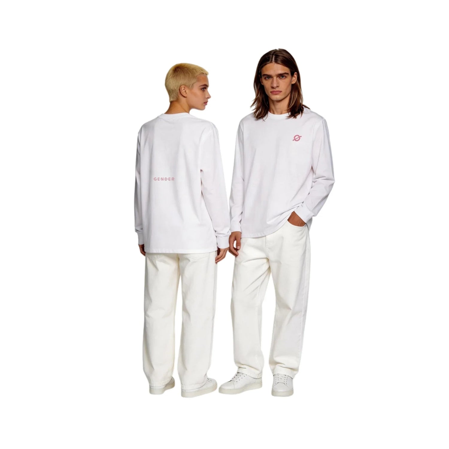 Relaxed Dropped Shoulder Long Sleeve Tee in White | 230GSM Heavyweight Non-See-Through Cotton for Men and Women