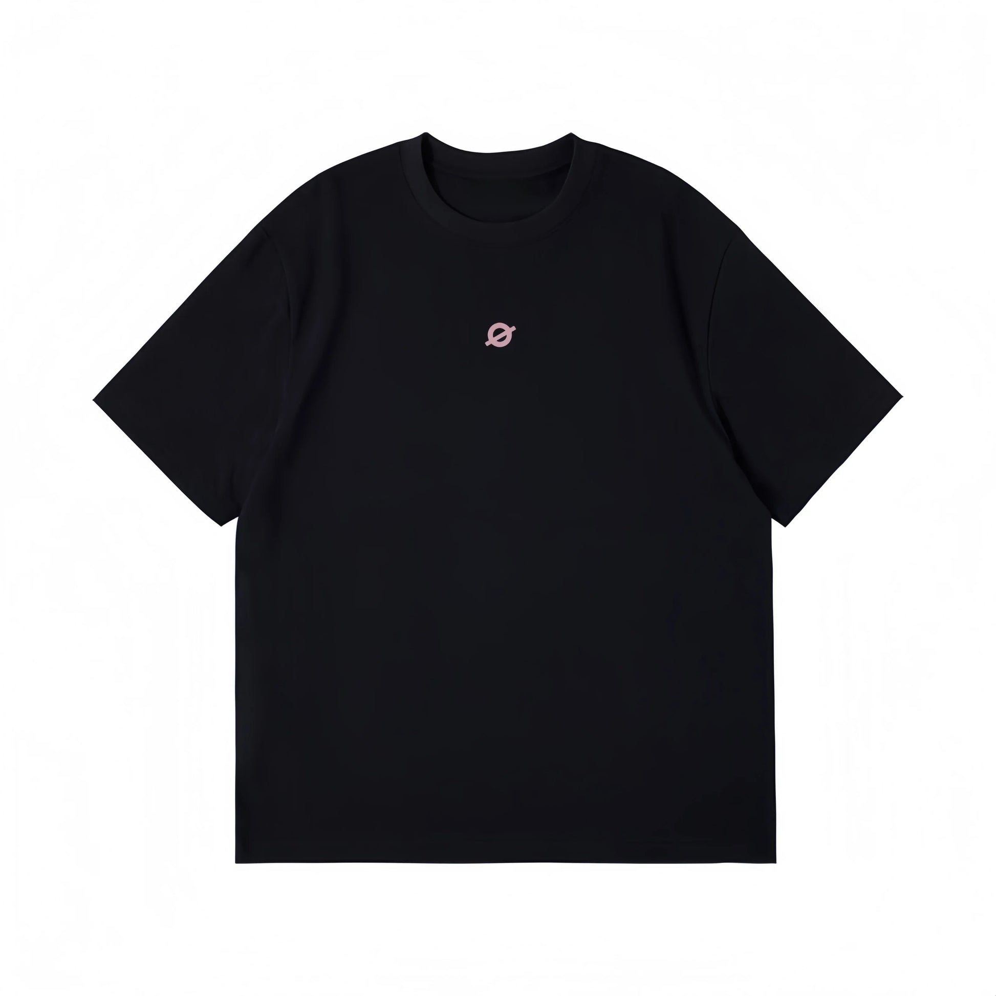 Front view flat lay of Ogender black heavyweight tee, featuring the small "O" logo print on the chest.