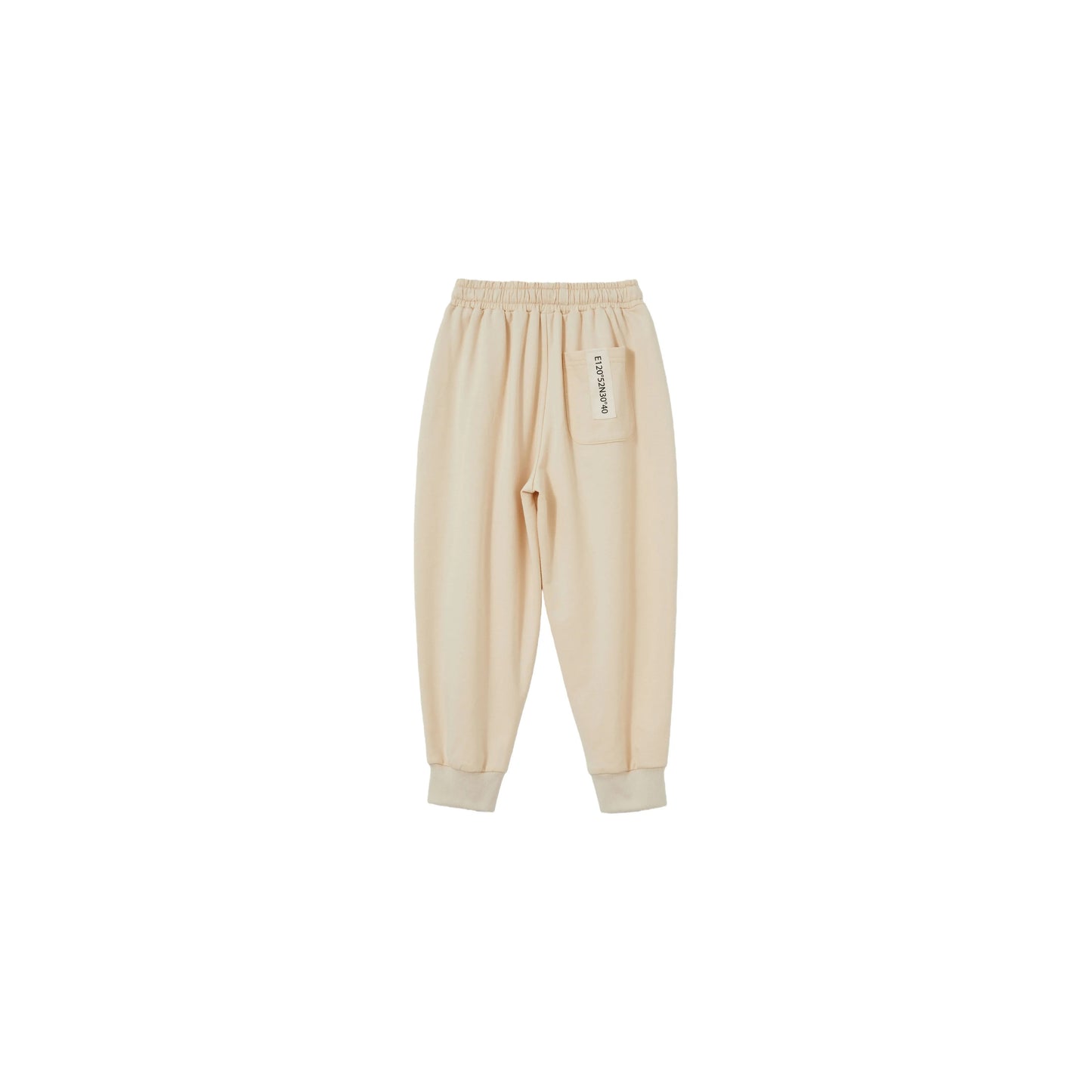 Back view of Khaki joggers featuring a functional back pocket.