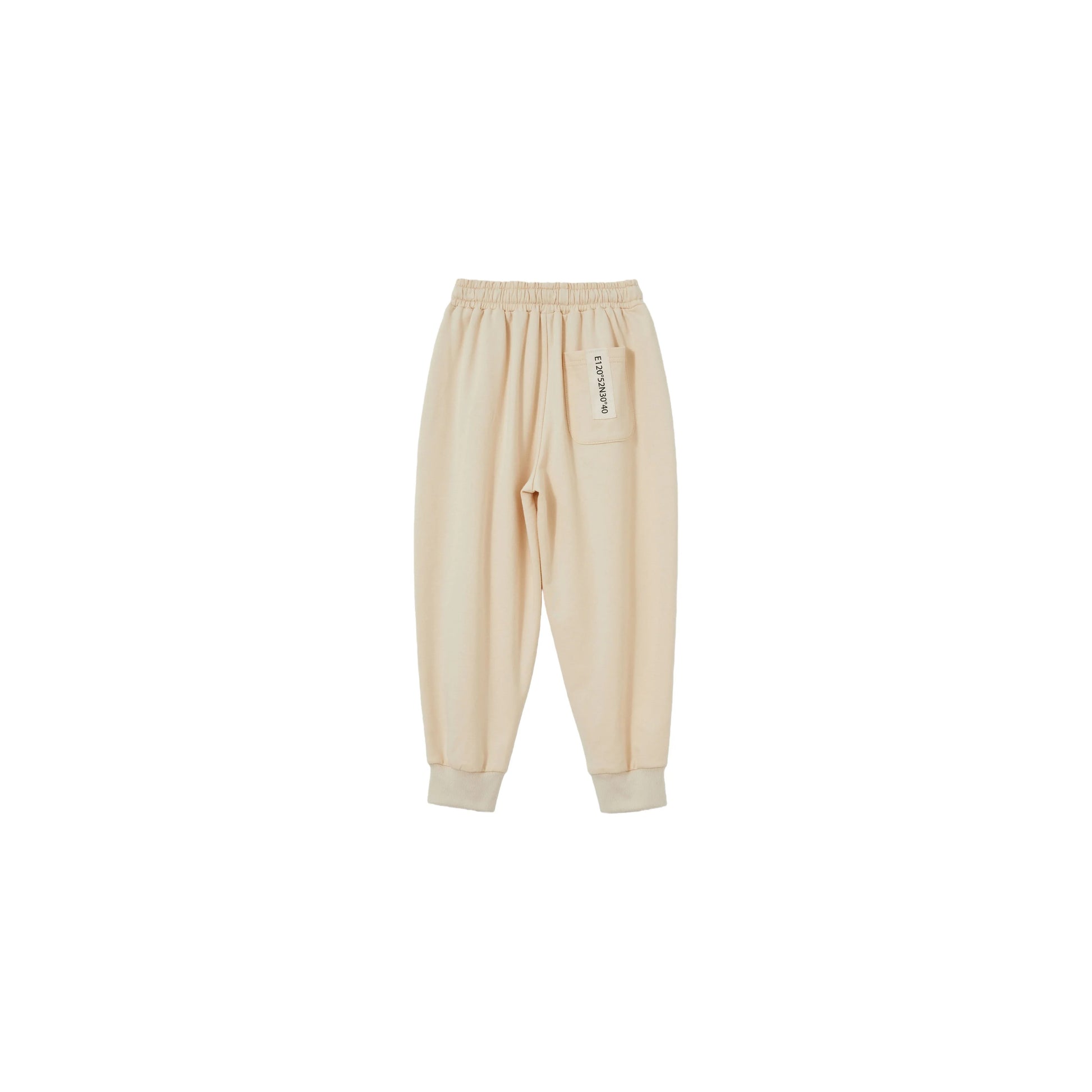 Back view of Khaki joggers featuring a functional back pocket.