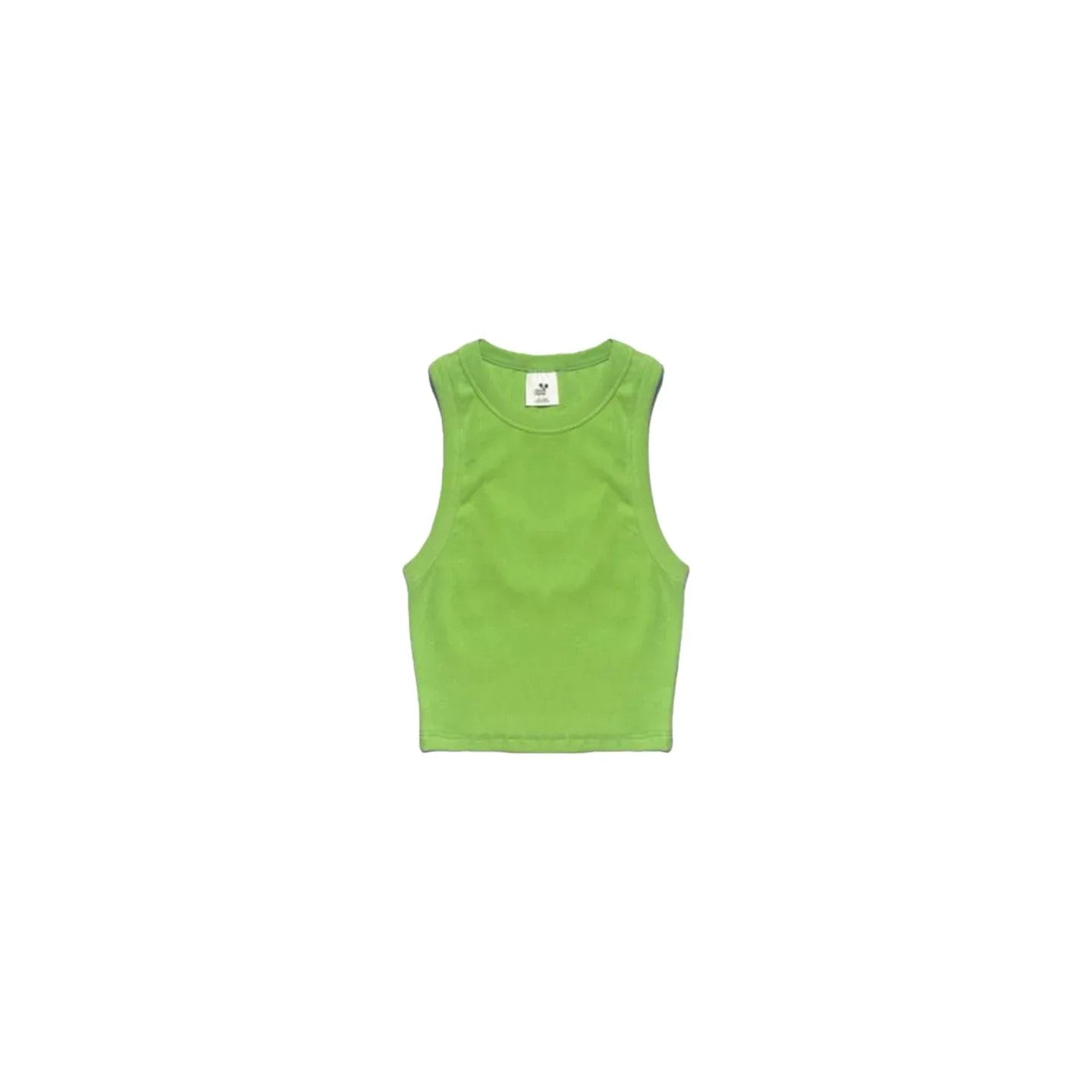 Front view of Ogender 260 GSM heavyweight cotton cropped tank in Green.