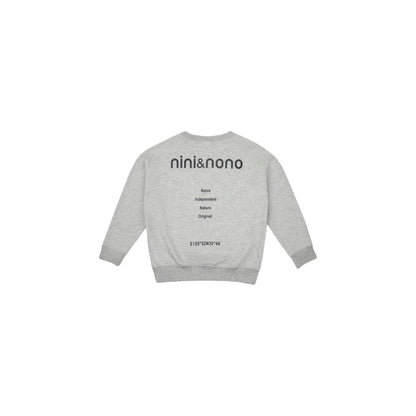 Back view of Light Gray DNA sweatshirt showcasing double-sided graphic design.