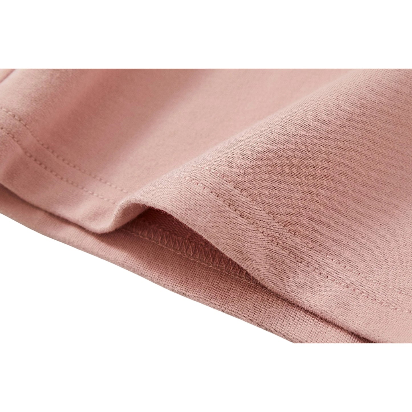 Detailed stitching and clean hem finish of the 230 GSM cotton sweat shorts.