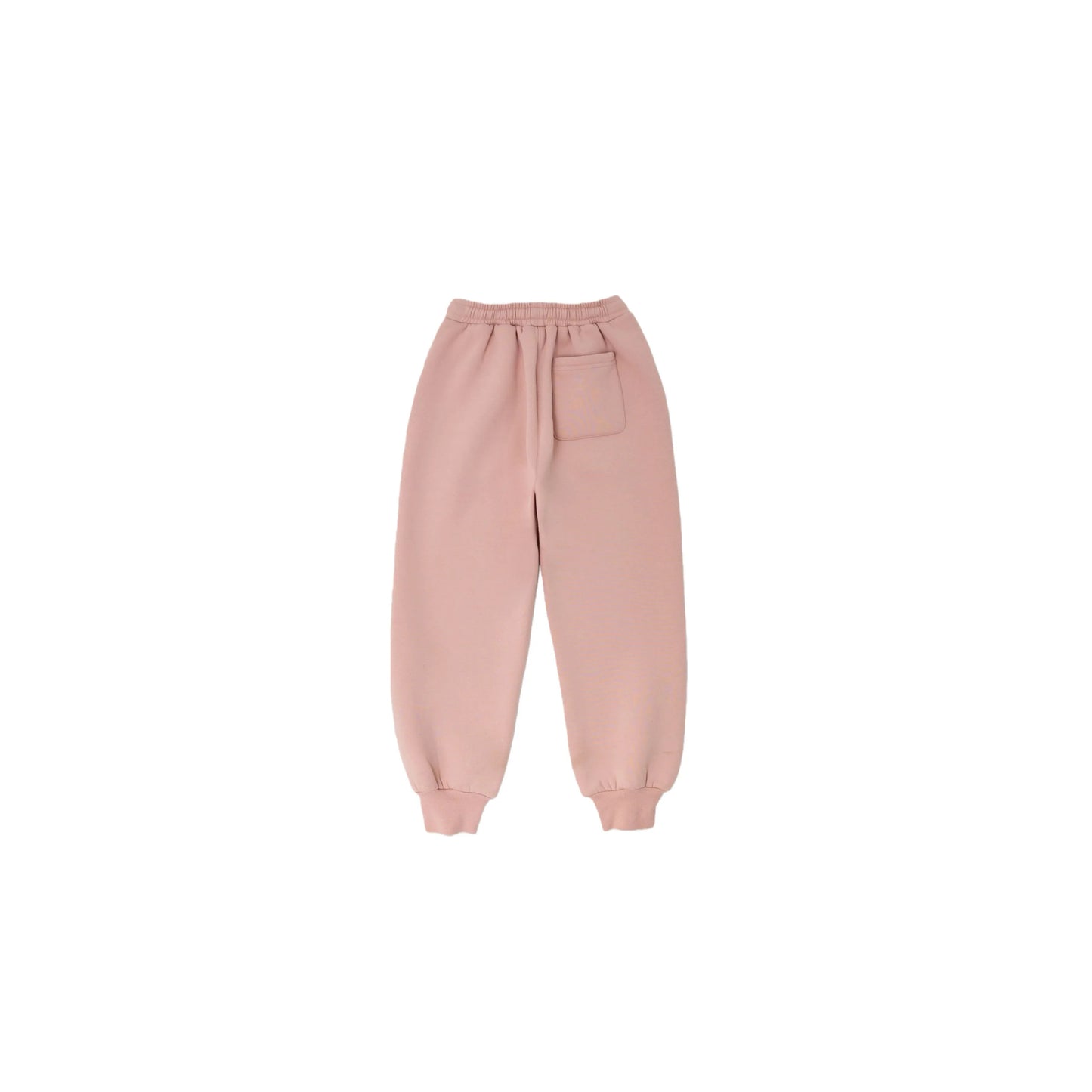 Full back view of the Ogender dusty pink fleece-lined joggers, showcasing the clean oversized silhouette.