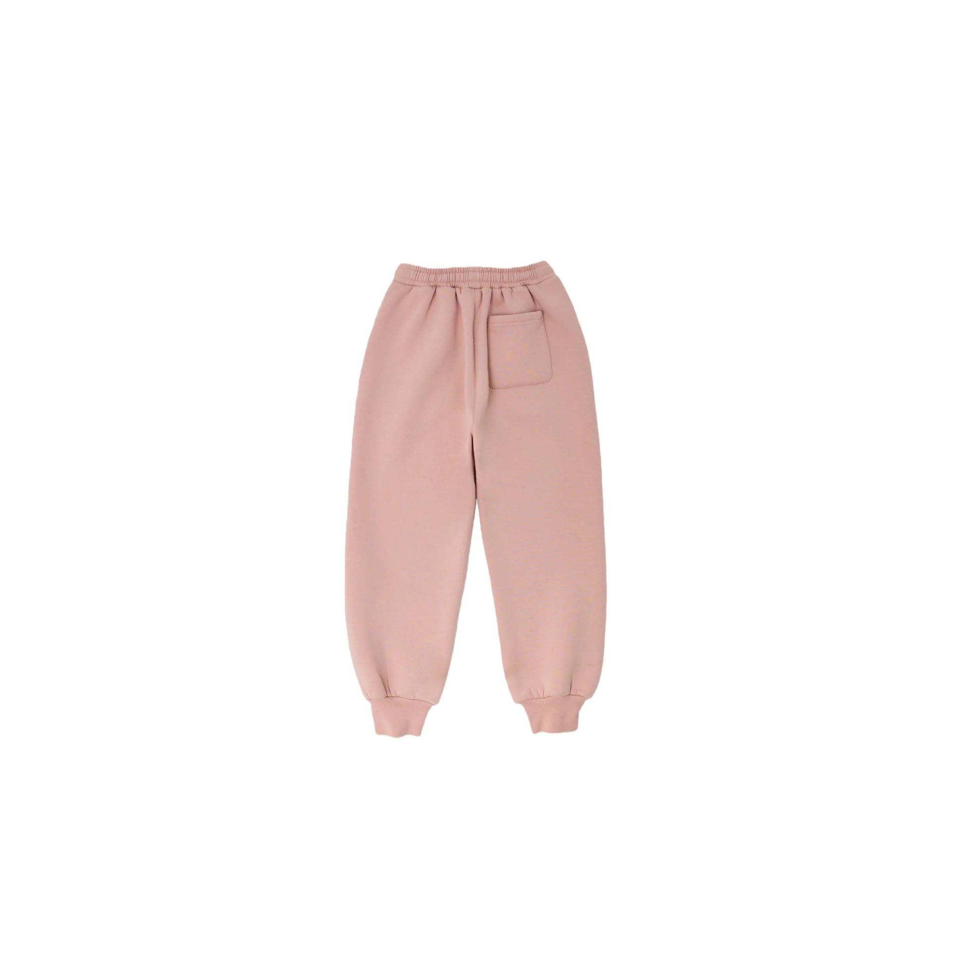 Full back view of the Ogender dusty pink fleece-lined joggers, showcasing the clean oversized silhouette.