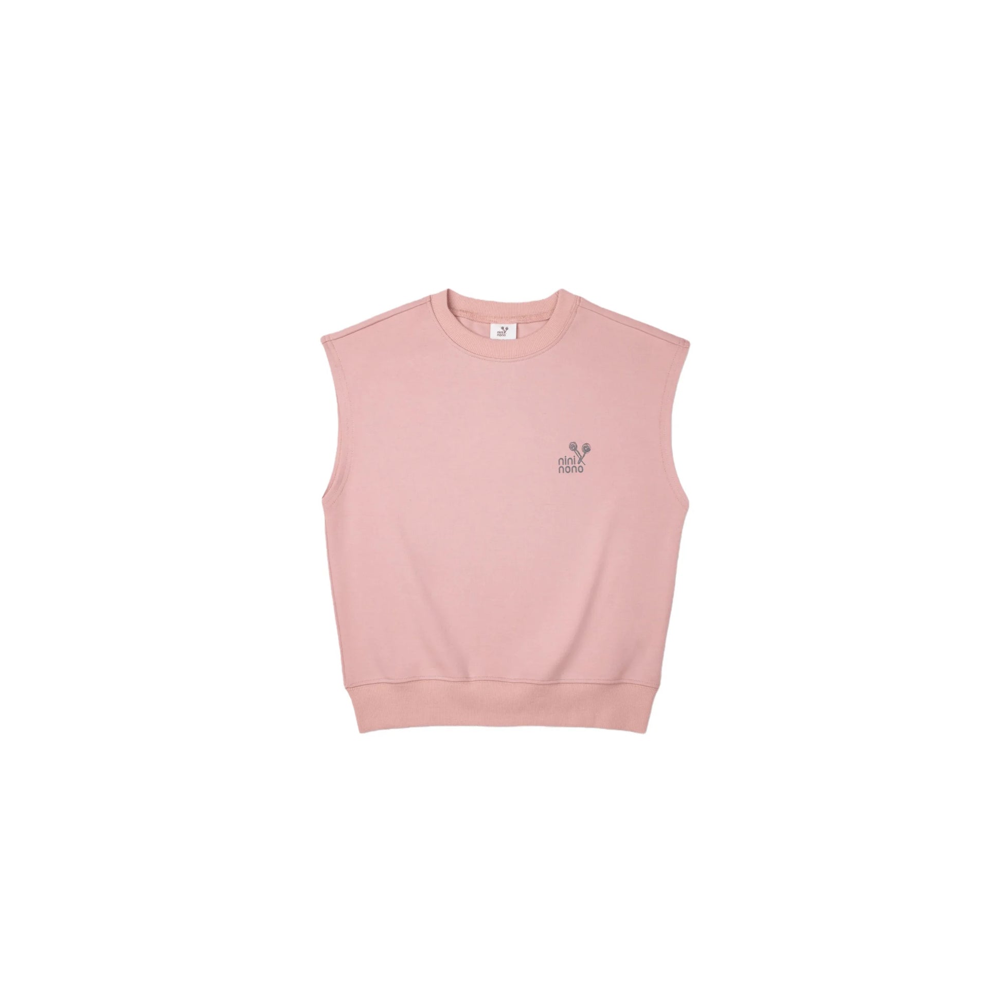Front view of Ogender 340g GSM sweat vest in  Pink.