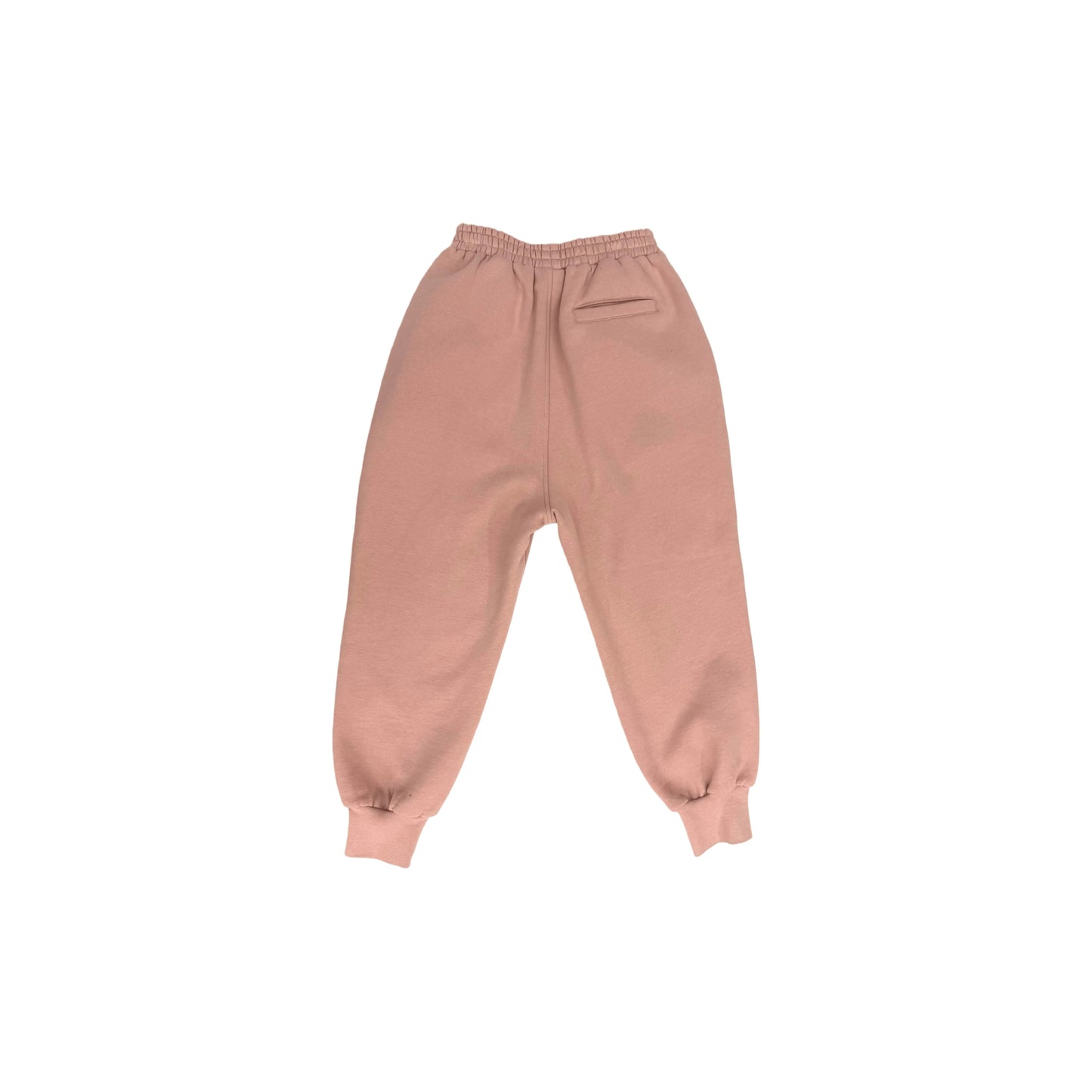 Full back view flat lay of the fleece joggers showing the clean silhouette.