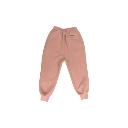 Full back view flat lay of the fleece joggers showing the clean silhouette.
