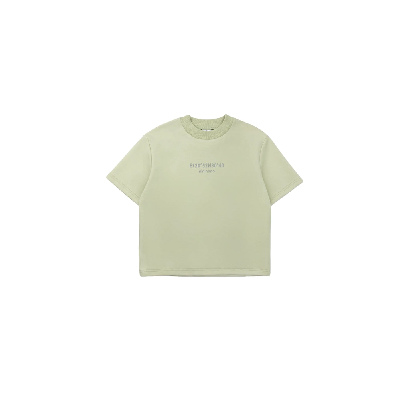 Front view flat lay of the 320 GSM avocado green sweatshirt tee.