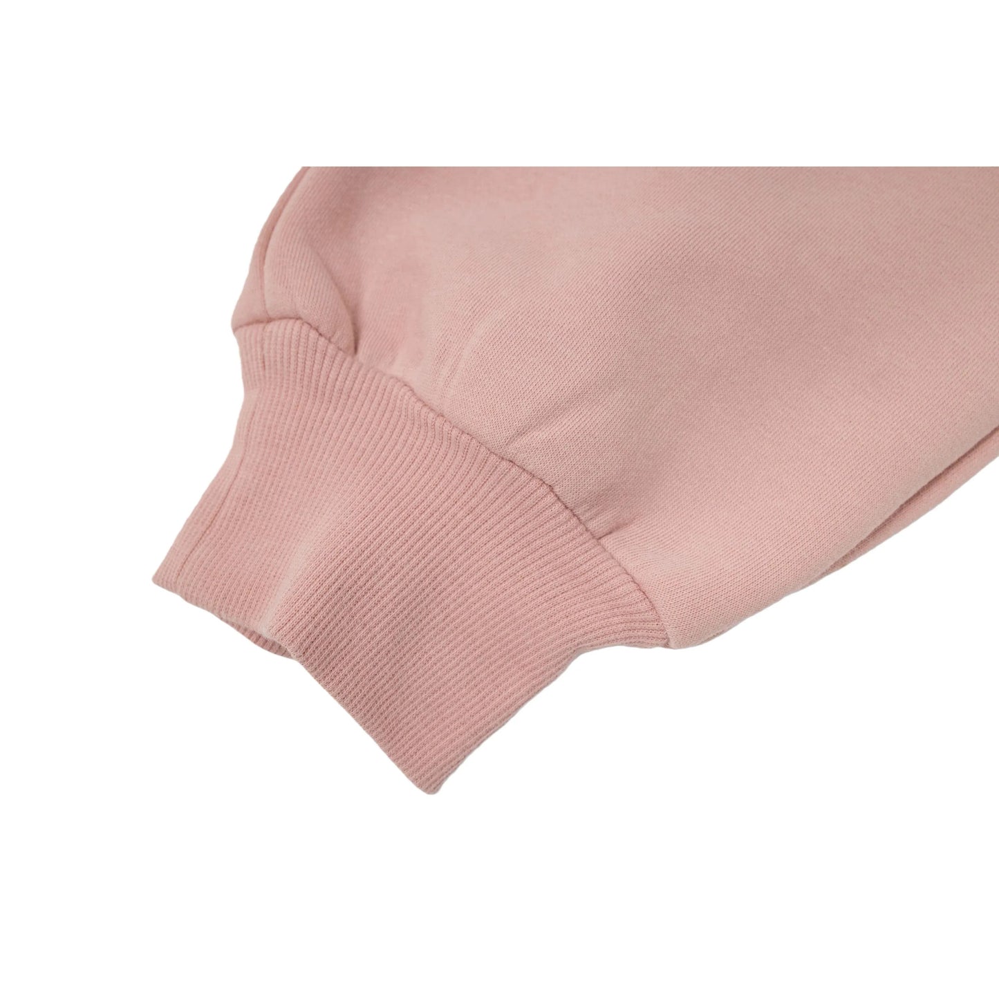 Close-up of the sturdy ribbed ankle cuffs and the high-density sweatshirt fabric texture.