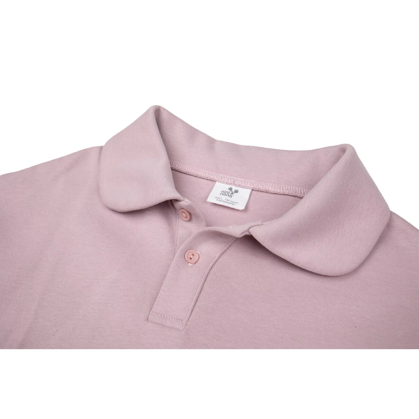 Close-up of the sharp, reinforced polo collar on the Taro Purple heavyweight dress.