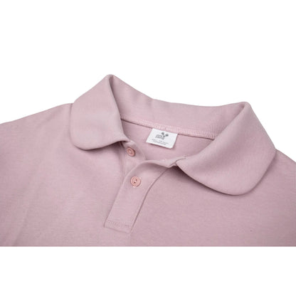 Close-up of the sharp, reinforced polo collar on the Taro Purple heavyweight dress.