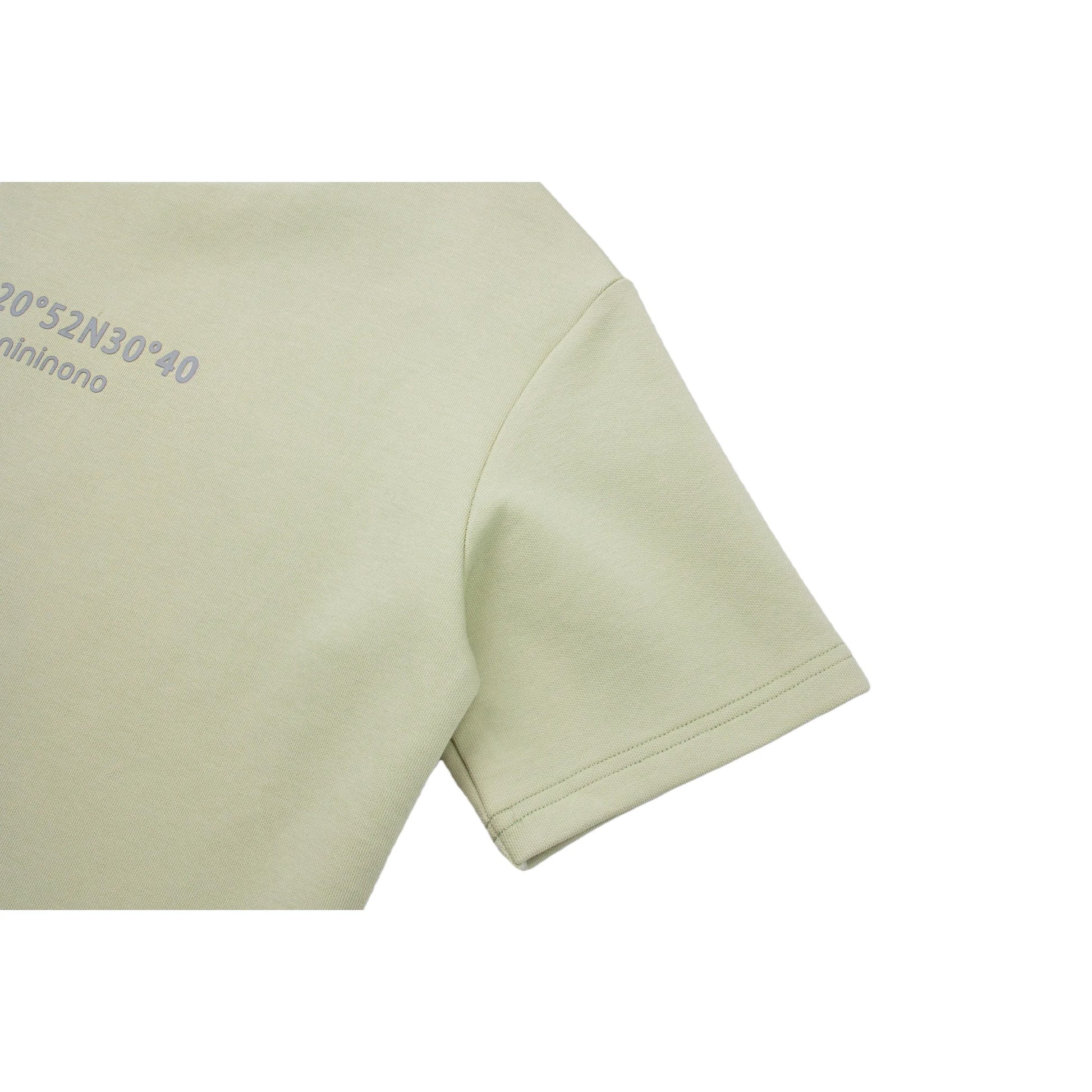 Detailed shot of the drop shoulder and high-density stitching.