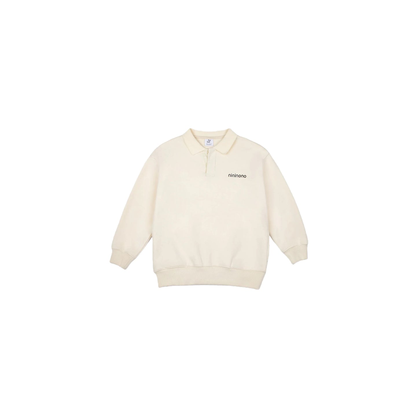 Front view of Ogender preppy polo sweatshirt in Desert Khaki, 100% premium loopback cotton
